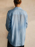 Womens Glossy Sun Protection Oversized Button Down Shirt