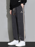 ‌Men's Corduroy Loose Fit Casual Jogger Sweatpants with Side Stripes