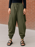 Men's Retro Solid Color Loose Hip-hop Drop Crotch Pants