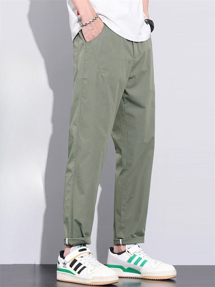Men's Summer Quick Dry Casual Regular Fit Cotton Tapered Pants