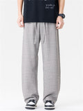 Men's Grunge Style Plaid Loose Fit Scimitar Pants