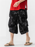 Men's Summer Comfy Hanfu Pleated Print Casual Capri Pants