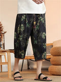 Men's Summer Loose Chinese Style Printed Capri Pants