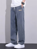 Men's Autumn Spring Casual Loose Straight Fit Tencel Denim Pants