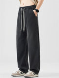 Men's Comfy Breathable Drawstring Drape Straight Leg Denim Pants
