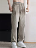 Men's Autumn Loose Fit Washed Casual Straight Leg Denim Pants
