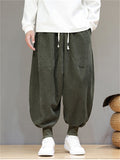 Men's Chinese Style Streetwear Corduroy Autumn Harem Jogger Pants