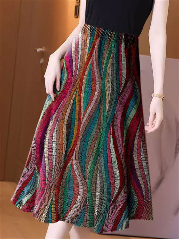 Women's Korean Style Printed A-Line Skirts