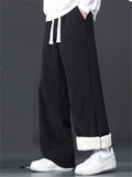 Men's Warm Winter Fleece-Lined Casual Straight Leg Pants Loose Fit