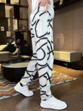 Men's Summer Casual Loose Fit Graphic Print Lightweight Pants