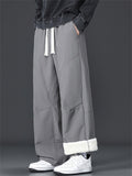Men's Warm Winter Fleece-Lined Casual Straight Leg Pants Loose Fit