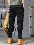 Men's Casual Streetwear Thickened Cargo Jogger Pants Regular Fit
