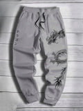 Men's Y2K Style Loong Print Loose Fit Jogger Sweatpants