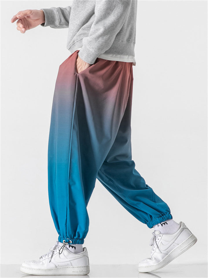 Summer Men's Gradient Elastic Ankle Style Pants