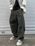 Mens Casual Streetwear Style Loose Fit Cargo Pants with Pockets
