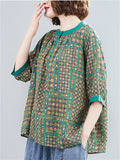 Women's Loose Casual Geometric Print Short Sleeve Shirts