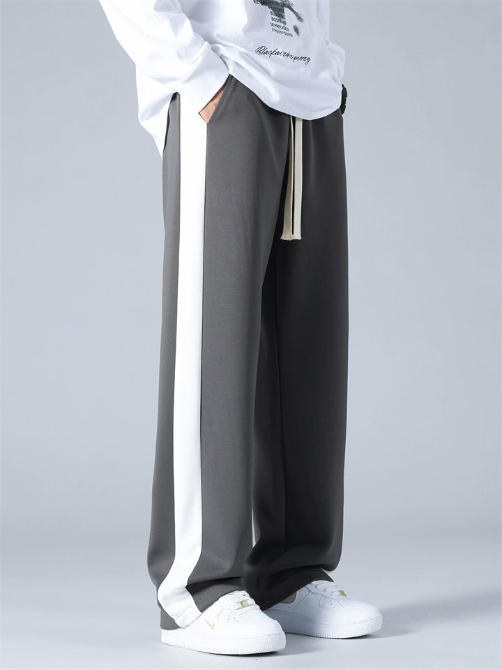 ‌Men's Drape Loose Fit Side Stripe Straight Leg Sweatpants Casual Daily Wear‌