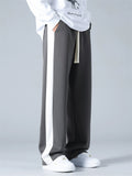 ‌Men's Drape Loose Fit Side Stripe Straight Leg Sweatpants Casual Daily Wear‌