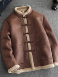 Men's Winter Thicken Chinese Style Printed Frog Button Tangsuit Coats