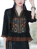 Women's Ethnic Style Embroidered 3/4 Sleeved Jackets