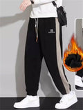 ‌Men's Corduroy Loose Fit Casual Jogger Sweatpants with Side Stripes