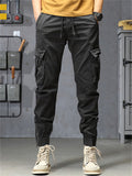 Men's Casual Streetwear Thickened Cargo Jogger Pants Regular Fit