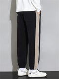 ‌Men's Corduroy Loose Fit Casual Jogger Sweatpants with Side Stripes