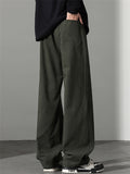 Men's Simple Comfy Breathable Elastic Waist Loose Fit Straight Leg Casual Pants
