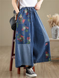 Summer Women's Patchwork Wide Leg Cropped Jeans