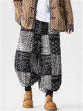 Men's Warm Winter Fleece Printed Drawstring Bloomers Pants