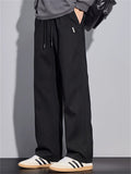 ‌Men's Autumn Winter Mid Waist Drape Straight Leg Loose Fit Casual Pants‌