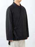 Men's Winter Chinese Zen Style Slant Placket Lace Up Jackets