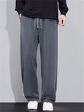Men's Comfy Loose Drape Knitted Pattern Straight Leg Casual Pants