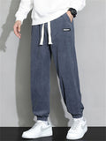 Men's Casual Loose Mid-waist Corduroy Jogger Pants