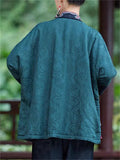 Women's Retro Simple Ethnic Style Patchwork Loose Long Sleeve Coat