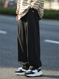 Japanese Style Men's Cozy Casual Straight Wide-Leg Denim Pants