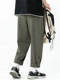 Men's Japanese Style Casual Solid Color Cargo Straight Pants