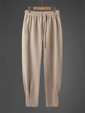 Men's Solid Color Fleece Closed Hem Drawstring Bloomers Pants