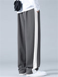 ‌Men's Drape Loose Fit Side Stripe Straight Leg Sweatpants Casual Daily Wear‌