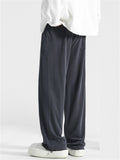 Men's Solid Color Casual Drape Wide Leg Straight Pants