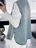 Women's Casual Korean Style  Embroidery Denim Vest Jacket