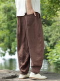Men's Summer Simple Solid Color Linen Casual Harem Pants
