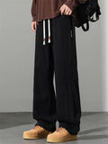 Men's Simple Comfy Breathable Elastic Waist Loose Fit Straight Leg Casual Pants