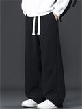 Men's Warm Winter Fleece-Lined Casual Straight Leg Pants Loose Fit