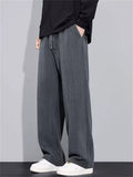 Men's Comfy Loose Drape Knitted Pattern Straight Leg Casual Pants