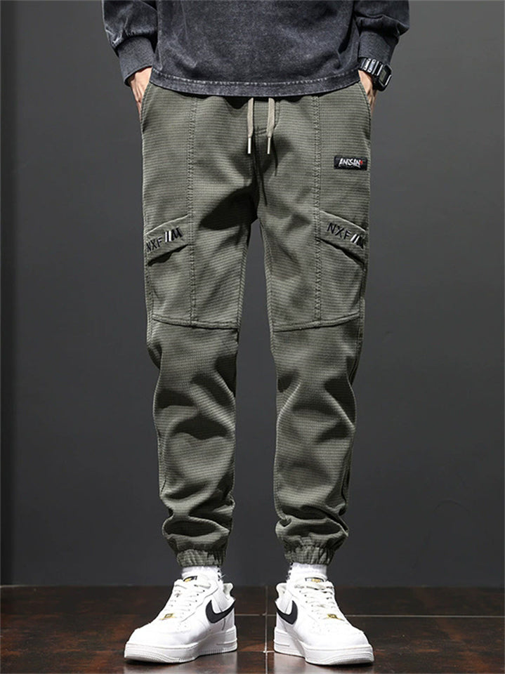 Men's Loose Fit Drawstring Casual Sports Cargo Joggers Pants with Multi-Pockets
