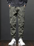 Men's Loose Fit Drawstring Casual Sports Cargo Joggers Pants with Multi-Pockets