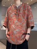 Men's Summer Cool Retro Chinese Style Printed Half Sleeve Shirts