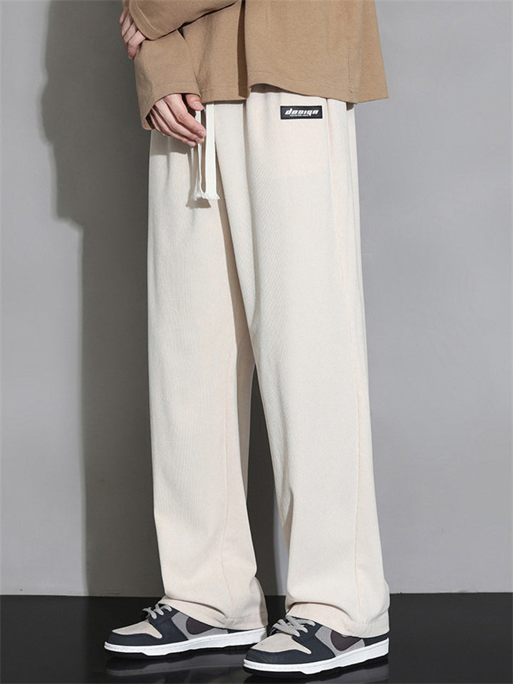 Men's Casual Loose Mid-waist Corduroy Jogger Pants