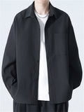 Men's Cool Solid Color Casual Drape Long Sleeve Shirts